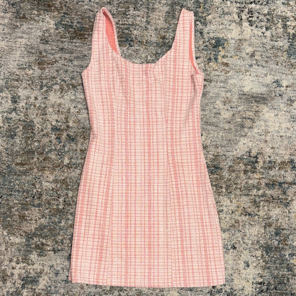 SHEIN Pink Tweed Mini Dress